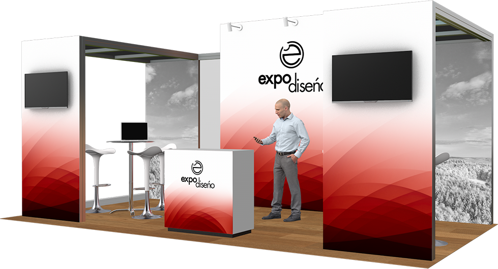 Ejemplo de stand de sistema Octanorm construido por Expodiseño